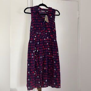 Anthropologie Navy and Red Midi Dress